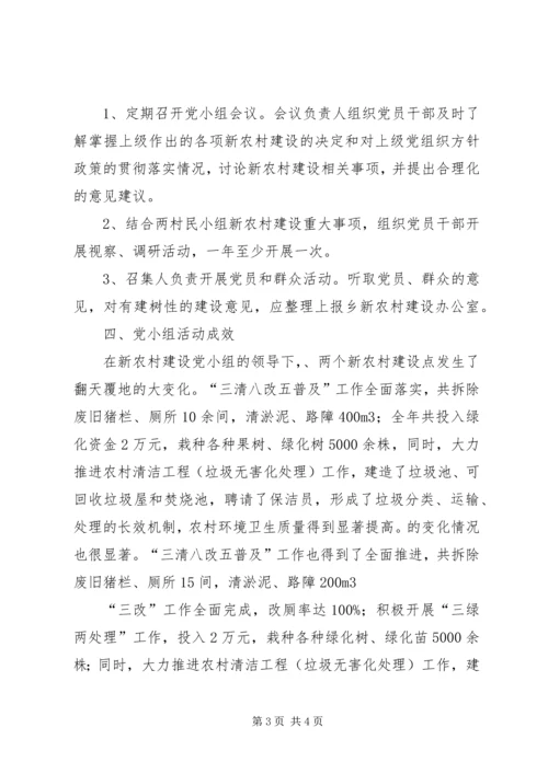 成立新农村建设党小组工作汇报.docx