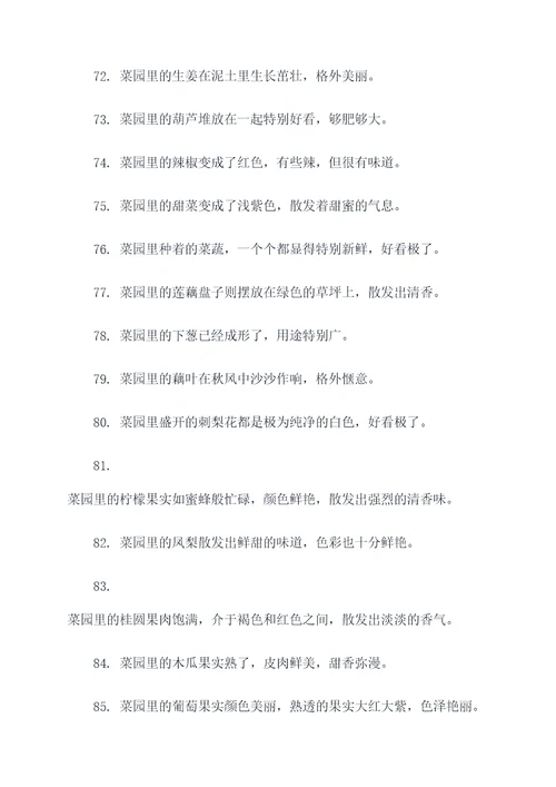 描写秋天的菜园好词好句