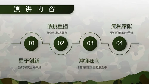 迷彩风部队军事工作总结汇报PPT