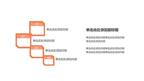 橙色扁平风都市总结汇报PPT模板
