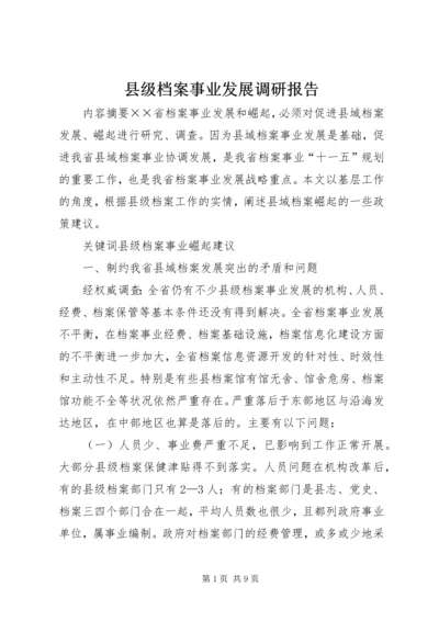 县级档案事业发展调研报告.docx