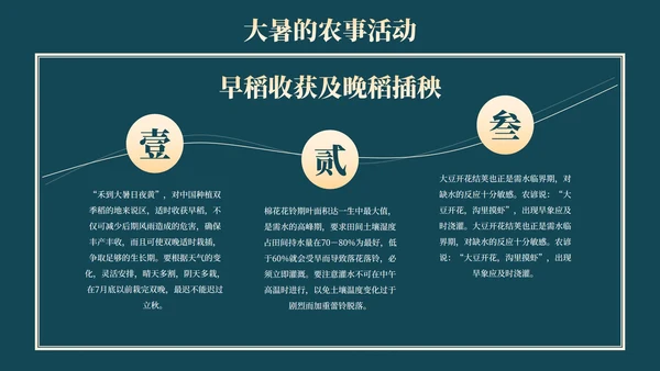 中国风荷花二十四节气之大暑节气介绍PPT模版