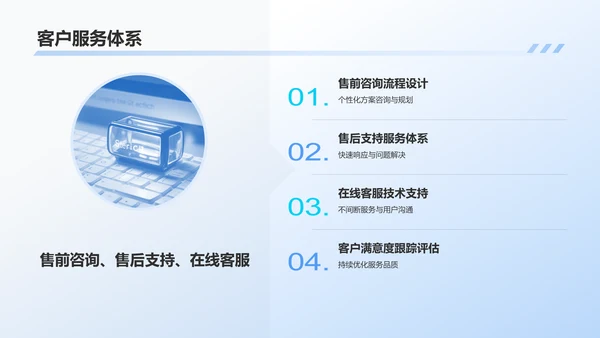 蓝色3D风产品介绍PPT模板