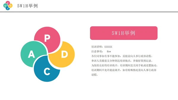 彩色创意商务风pdca循环管理企业培训PPT模板