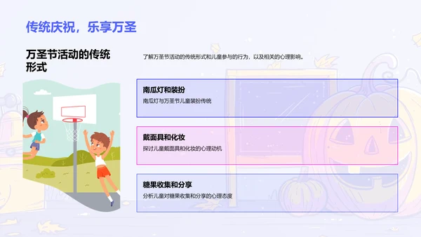 万圣节活动与儿童心理PPT模板