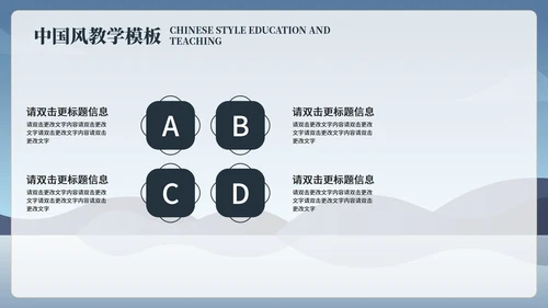 蓝色简约风教育教学PPT模板