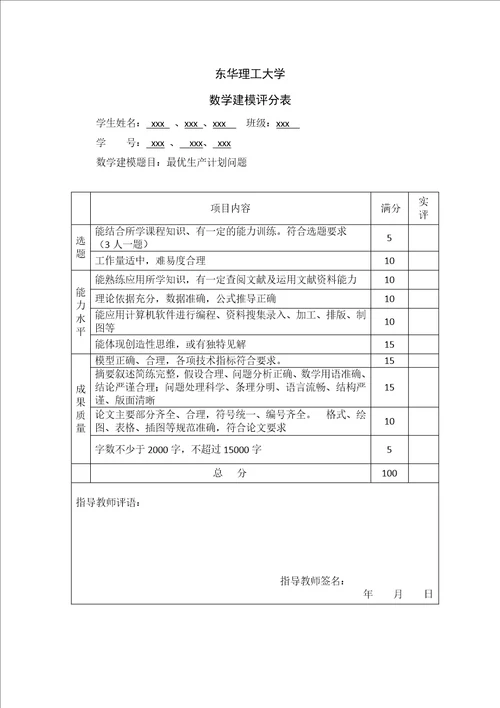 数学建模论文最优生产计划