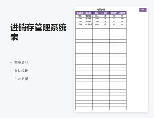 进销存管理系统表