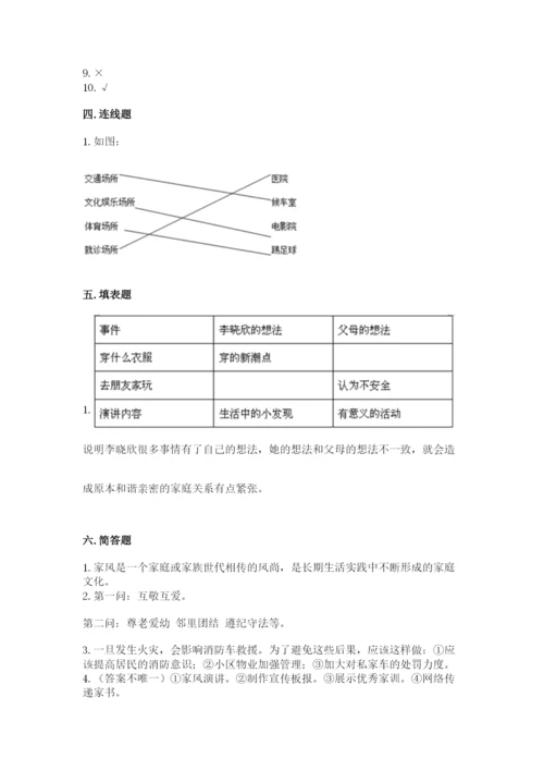 部编版五年级下册道德与法治期末测试卷附答案（达标题）.docx