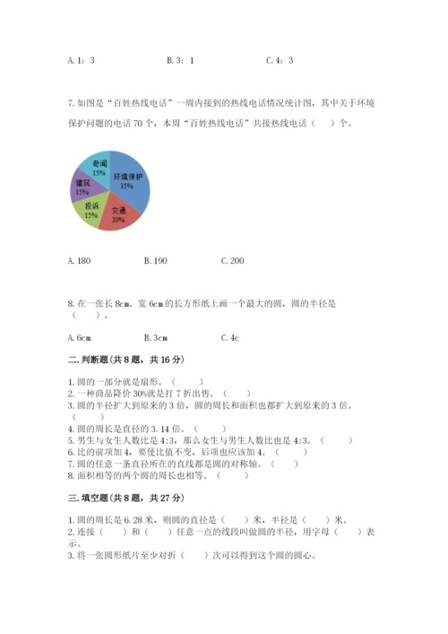 六年级上册数学期末测试卷附参考答案（典型题）.docx