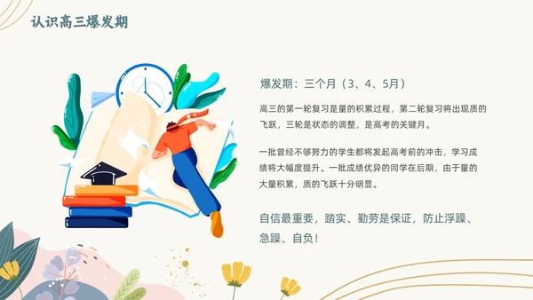 浅色背景绿色清新花卉高三开学家长会动态PPT开学家长会新生家长会家长会