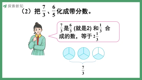 新人教版数学五年级下册4.8  真分数和假分数（2）课件