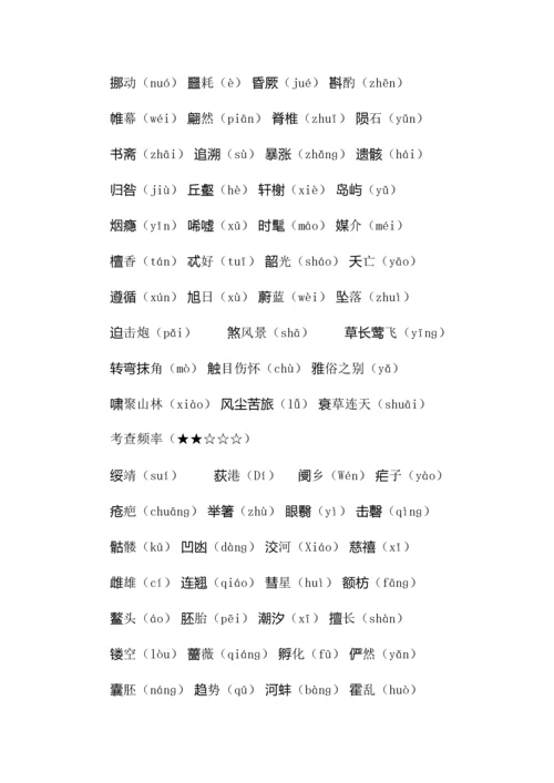 中考语文八年级上册易错字词汇总.docx