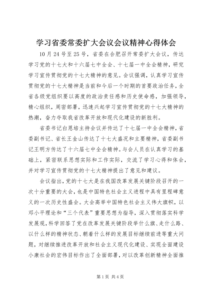 学习省委常委扩大会议会议精神心得体会.docx