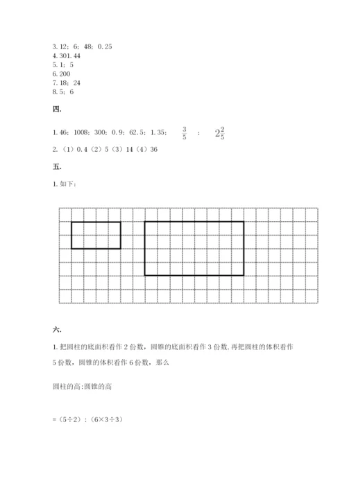 人教版六年级数学下学期期末测试题附参考答案（培优b卷）.docx