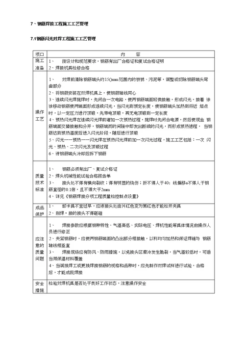 某项目钢筋焊接工程作业指导书