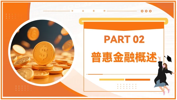 橙色商务风毕业答辩PPT模板_金融科技与普惠金融PPT模板