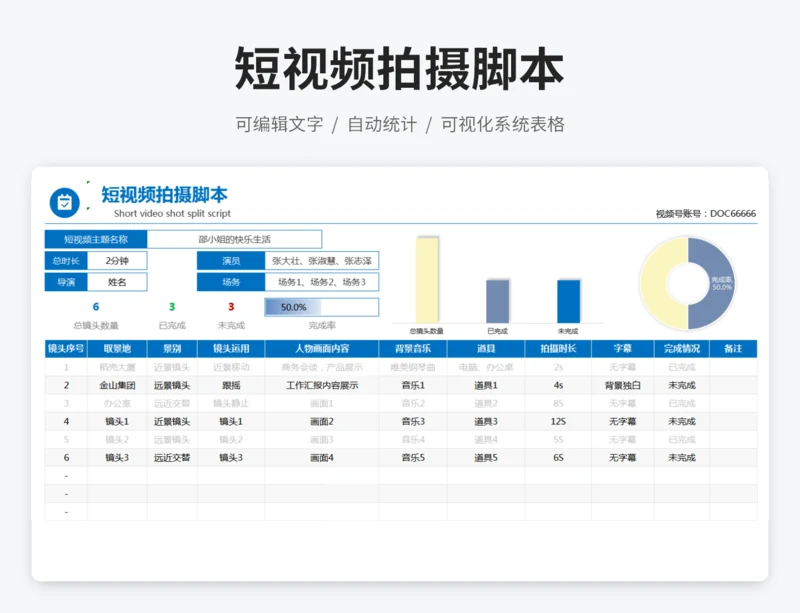 短视频拍摄脚本