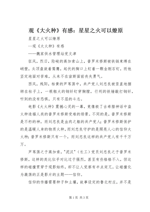 观《大火种》有感：星星之火可以燎原.docx