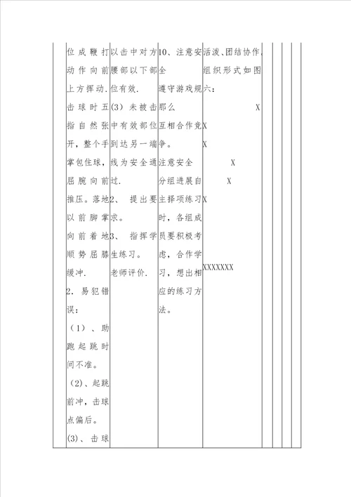 排球正面屈体扣球技术教学教案3