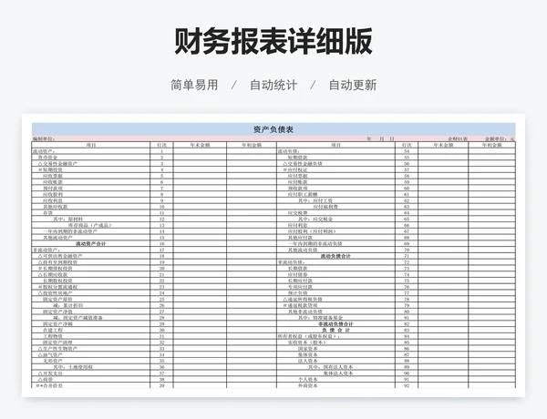 财务报表详细版