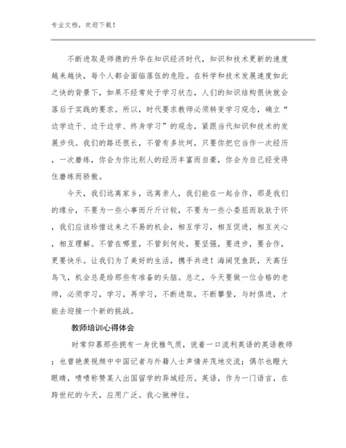 2023教师培训心得体会范文6篇.docx