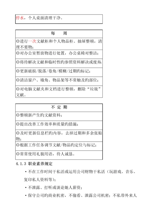 五S员工素养活动标准手册.docx