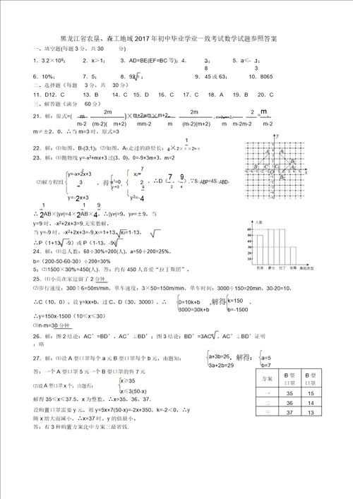 黑龙江省龙东地区2017年中考数学试卷