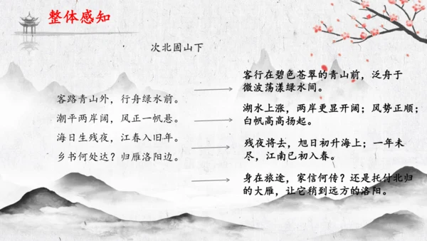 4 古代诗歌四首《次北固山下》  课件(共31张PPT)