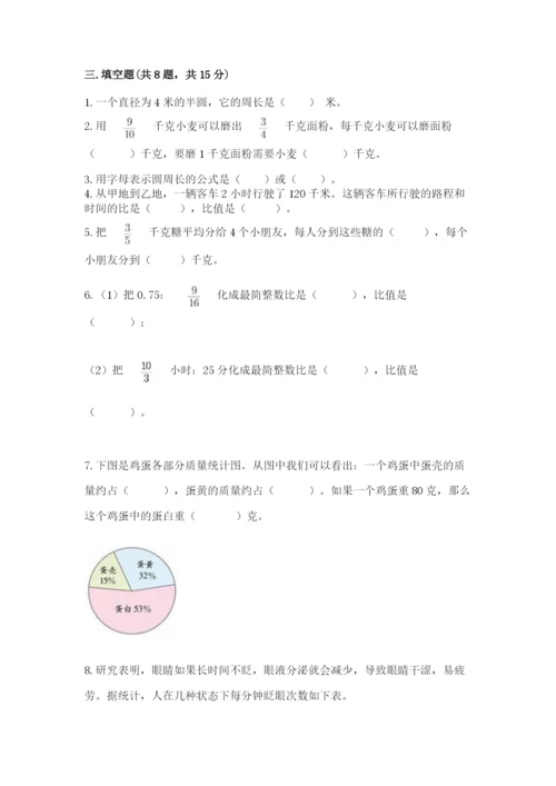 人教版小学六年级上册数学期末测试卷带下载答案.docx