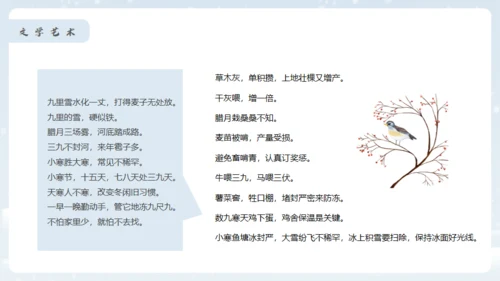 小寒冬天雪地白茫茫雪景通用PPT模板