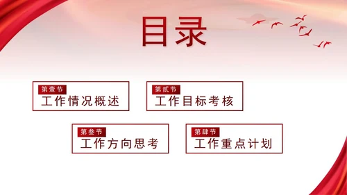 红色党政励志昂扬红旗述职总结汇报PPT