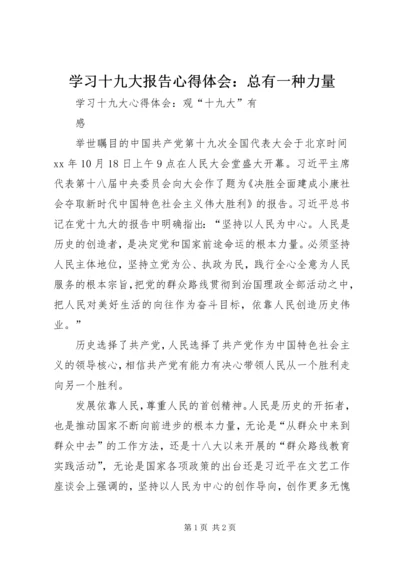 学习十九大报告心得体会：总有一种力量 (4).docx