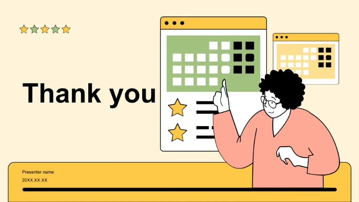 黄色插画风班委竞选