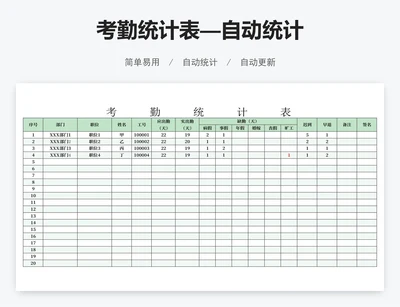 考勤统计表—自动统计