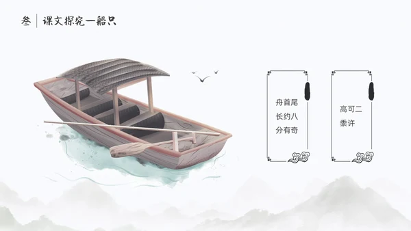 浅色简约中国风核舟记PPT模板