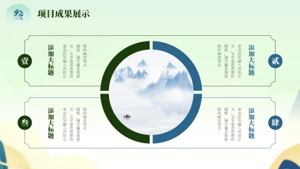 绿色中国风项目汇报PPT模板