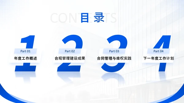 蓝色商务风企业法务合规年度述职报告PPT