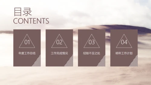 工作年度述职汇报大沙漠通用PPT模板