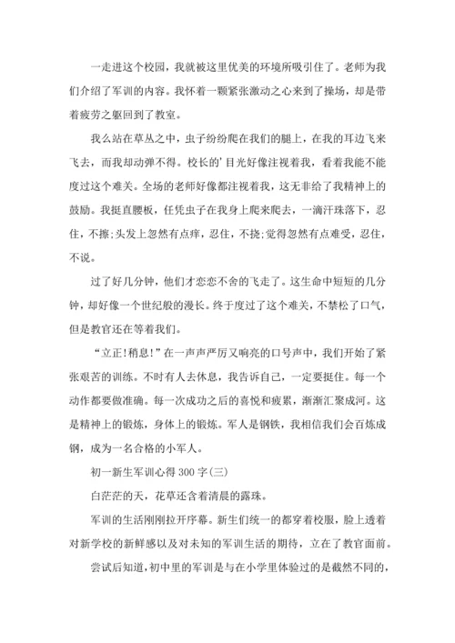 初一新生军训心得300字,新生军训心得体会300字.docx