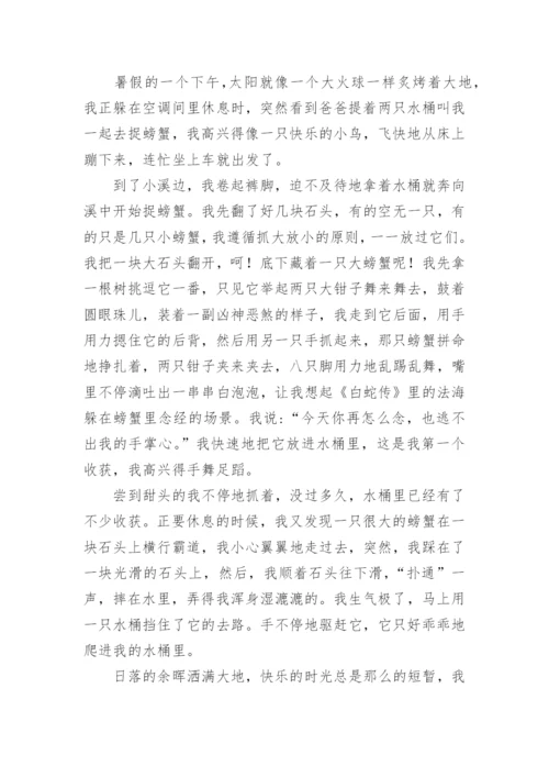 小学四年级暑假作文：暑假趣事.docx