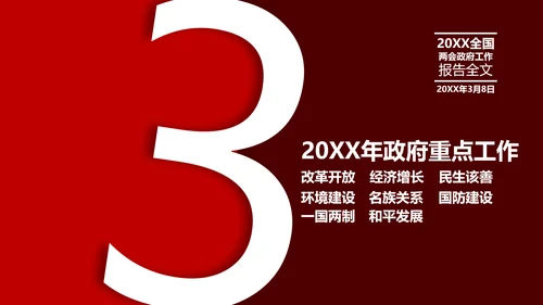 两会政府工作教学报告PPT