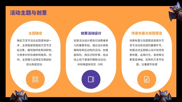 橙黄色卡通风万圣节活动营销方案PPT