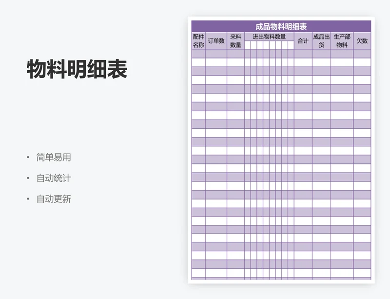 物料明细表