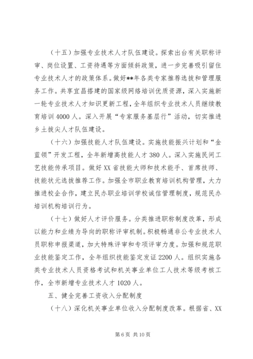 人力资源和社会保障工作要点.docx