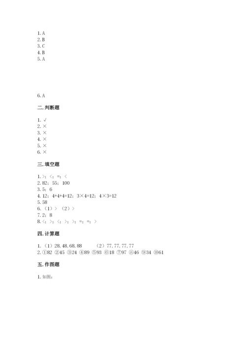 人教版二年级上册数学期末测试卷含答案ab卷.docx