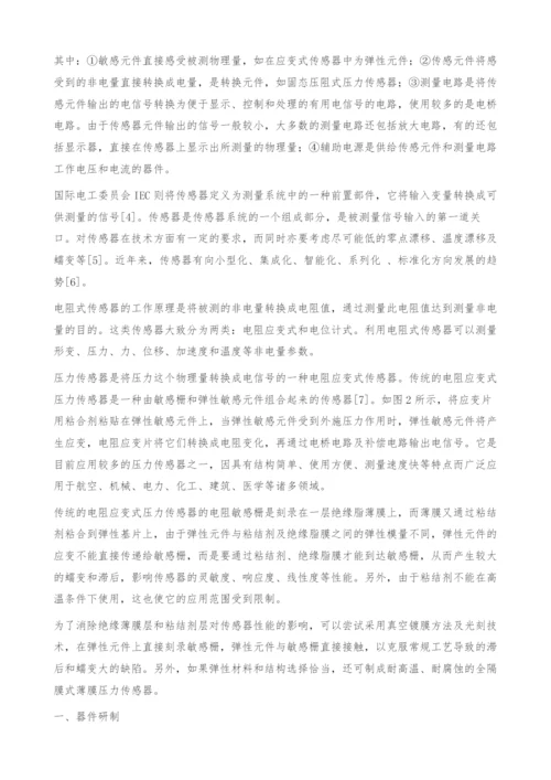 薄膜电阻应变式压力传感器简介.docx