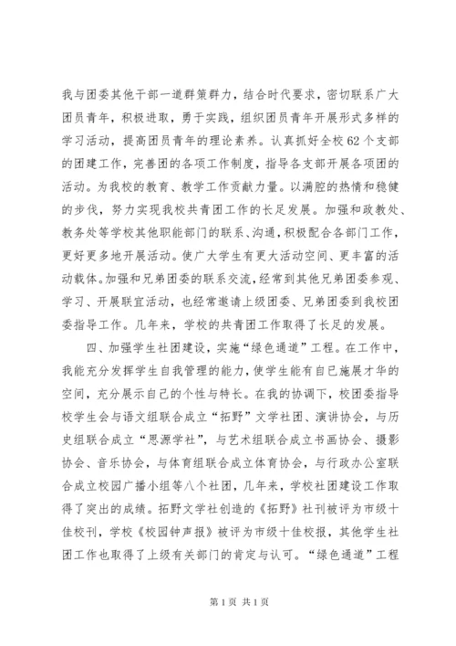 团委书记申报市优秀团干部材料 (4).docx