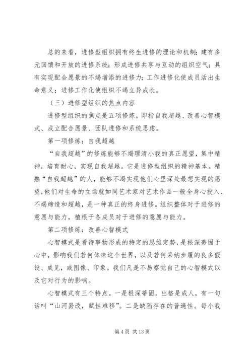 学习型组织理论与实践体会.docx