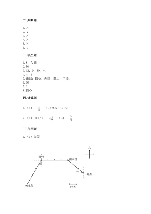 人教版六年级上册数学期末测试卷【培优a卷】.docx